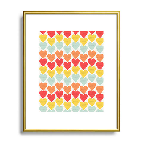 Allyson Johnson Cute Little Hearts Metal Framed Art Print