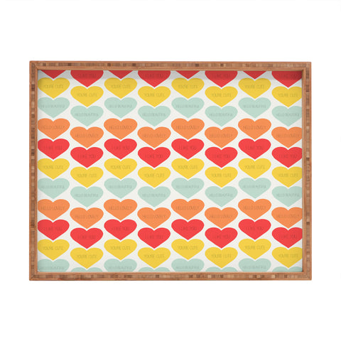 Allyson Johnson Cute Little Hearts Rectangular Tray