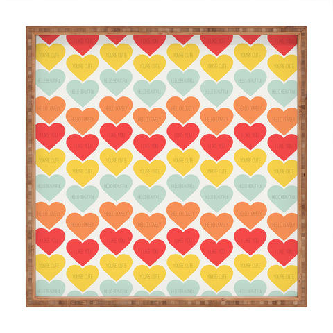 Allyson Johnson Cute Little Hearts Square Tray