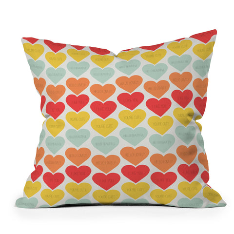 Allyson Johnson Cute Little Hearts Throw Pillow