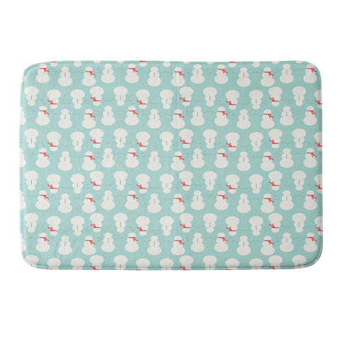 Allyson Johnson Cute Snowmen Memory Foam Bath Mat