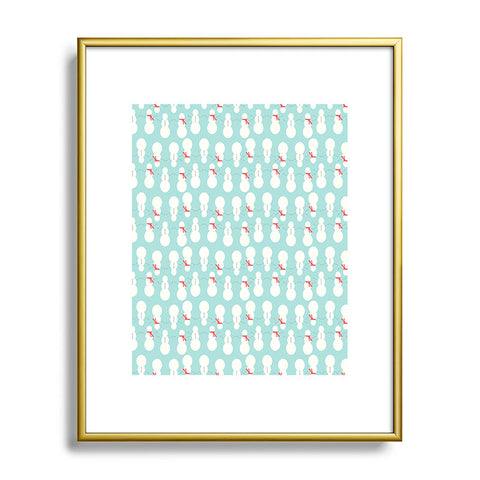 Allyson Johnson Cute Snowmen Metal Framed Art Print