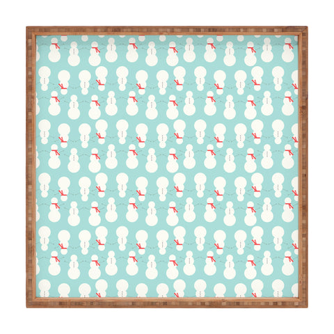 Allyson Johnson Cute Snowmen Square Tray