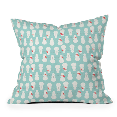 Allyson Johnson Cute Snowmen Throw Pillow