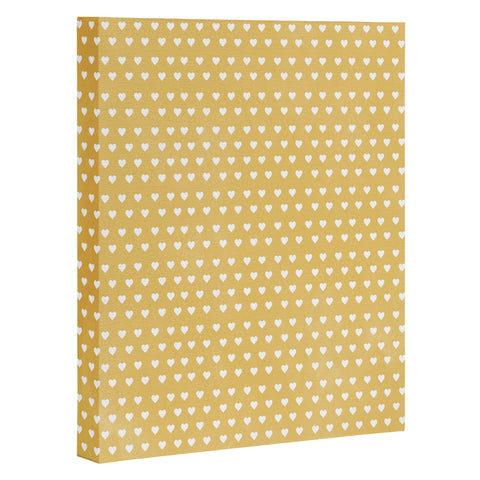 Allyson Johnson Dainty Yellow Hearts Art Canvas