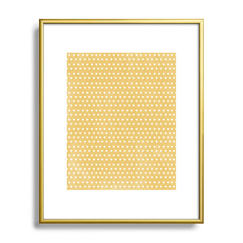 Allyson Johnson Dainty Yellow Hearts Metal Framed Art Print