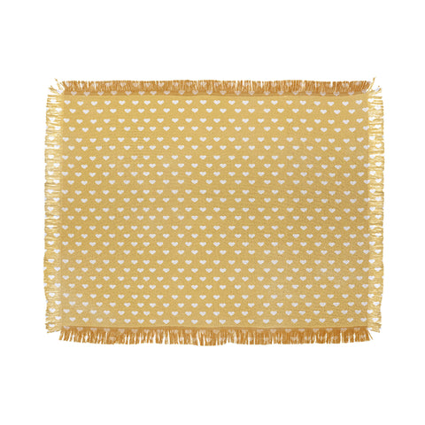 Allyson Johnson Dainty Yellow Hearts Throw Blanket
