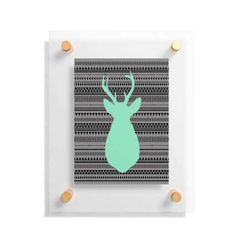 Allyson Johnson Deer And Aztec Floating Acrylic Print