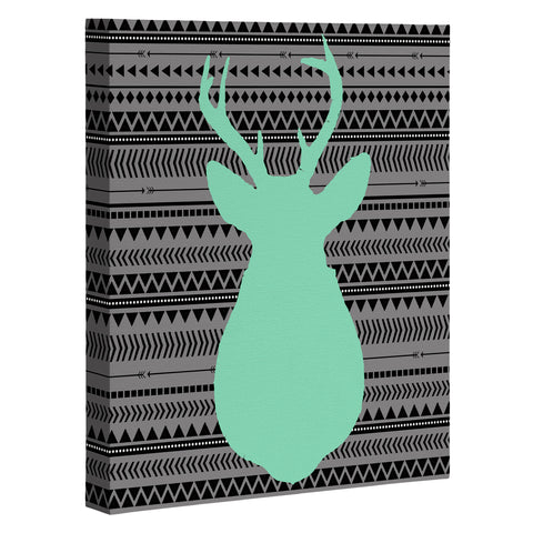 Allyson Johnson Deer And Aztec Art Canvas