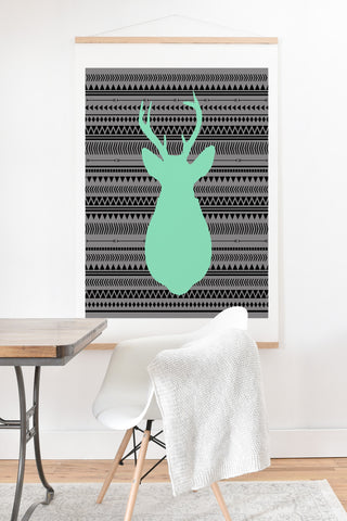 Allyson Johnson Deer And Aztec Art Print And Hanger