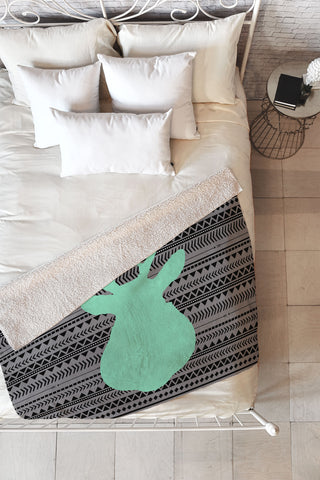 Allyson Johnson Deer And Aztec Fleece Throw Blanket