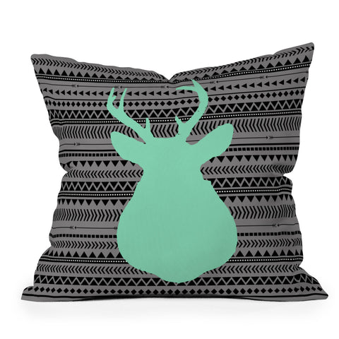Allyson Johnson Deer And Aztec Throw Pillow