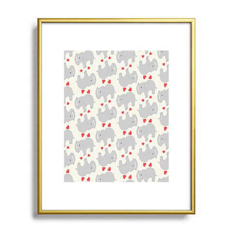 Allyson Johnson Elephant love Metal Framed Art Print