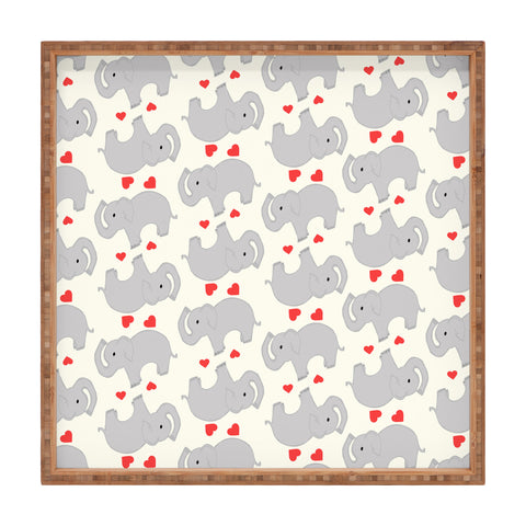 Allyson Johnson Elephant love Square Tray