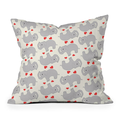 Allyson Johnson Elephant love Throw Pillow