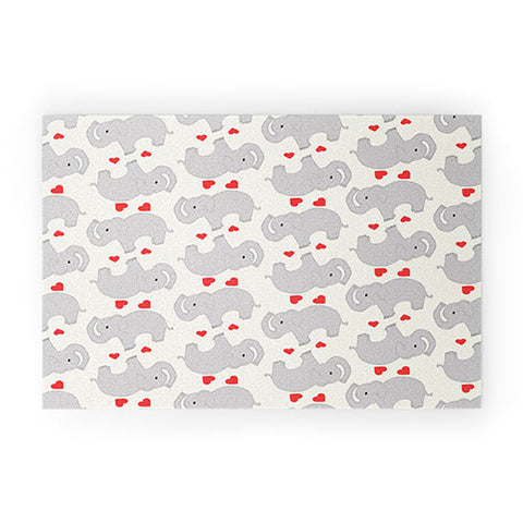 Allyson Johnson Elephant love Welcome Mat
