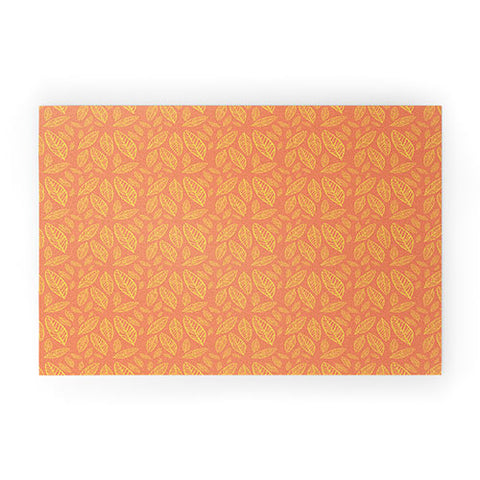 Allyson Johnson Fall Leaves Pattern Welcome Mat