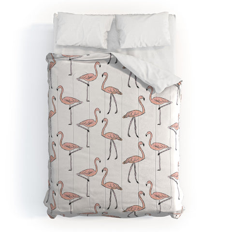 Allyson Johnson Fancy Flamingos Comforter