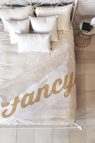 Allyson Johnson Fancy White Fleece Throw Blanket