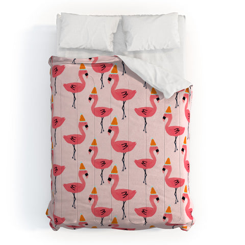 Allyson Johnson Flamingo dance party Comforter