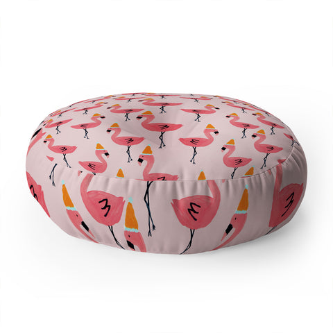 Allyson Johnson Flamingo dance party Floor Pillow Round