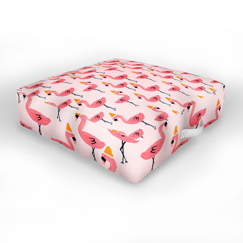 Allyson Johnson Flamingo dance party Outdoor Floor Cushion