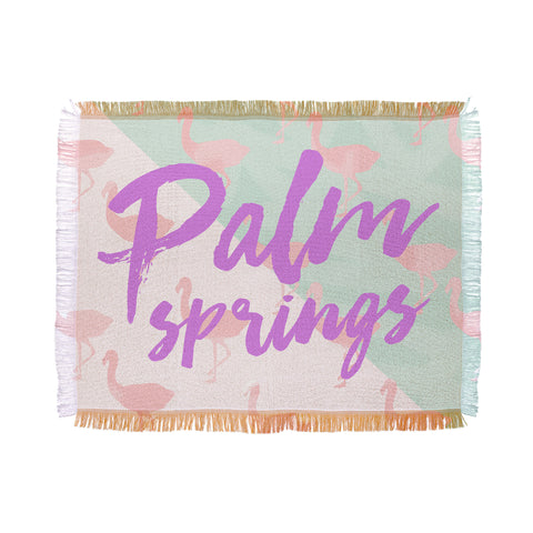 Allyson Johnson Flamingo Palm Springs Throw Blanket