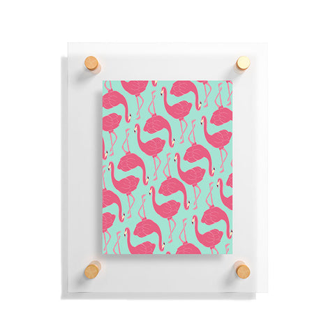 Allyson Johnson Flamingo Party Floating Acrylic Print