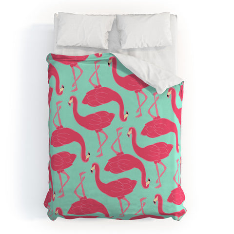 Allyson Johnson Flamingo Party Duvet Cover