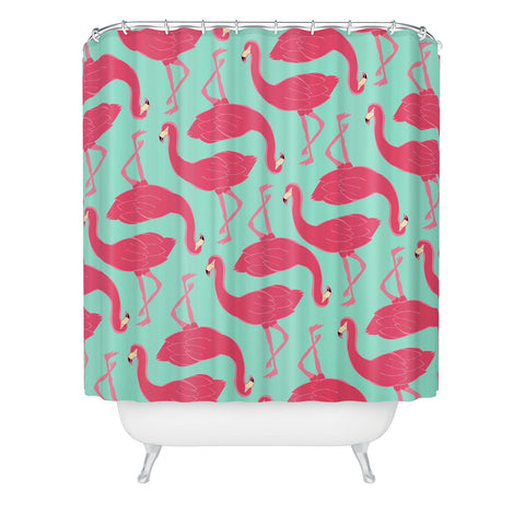 Allyson Johnson Flamingo Party Shower Curtain