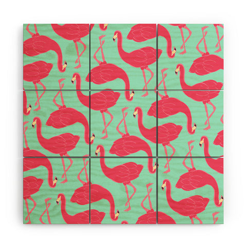 Allyson Johnson Flamingo Party Wood Wall Mural