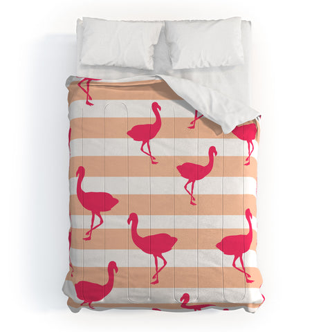 Allyson Johnson Flamingos and peach Comforter