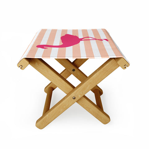 Allyson Johnson Flamingos and peach Folding Stool