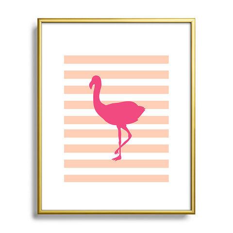 Allyson Johnson Flamingos and peach Metal Framed Art Print