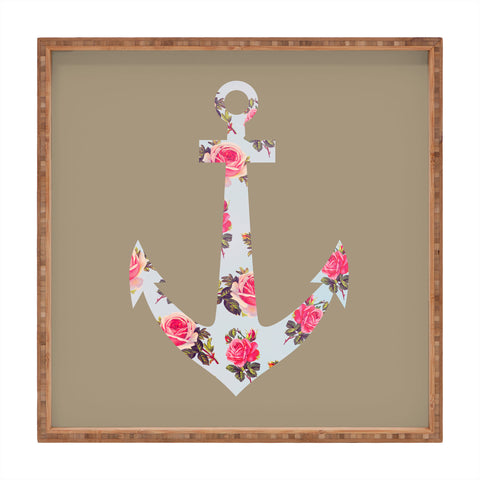 Allyson Johnson Floral Anchor Square Tray