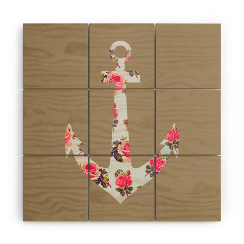 Allyson Johnson Floral Anchor Wood Wall Mural