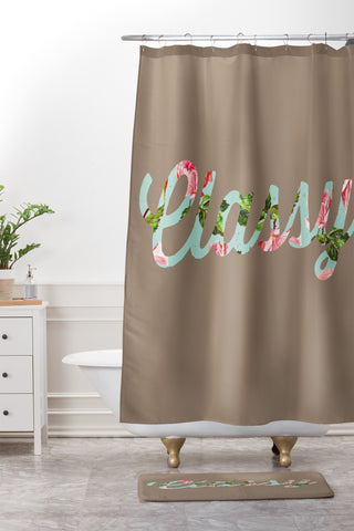 Allyson Johnson Floral Classy Shower Curtain And Mat