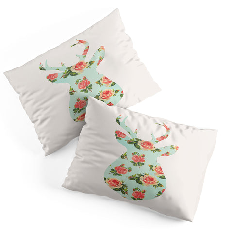Allyson Johnson Floral Deer Silhouette Pillow Shams