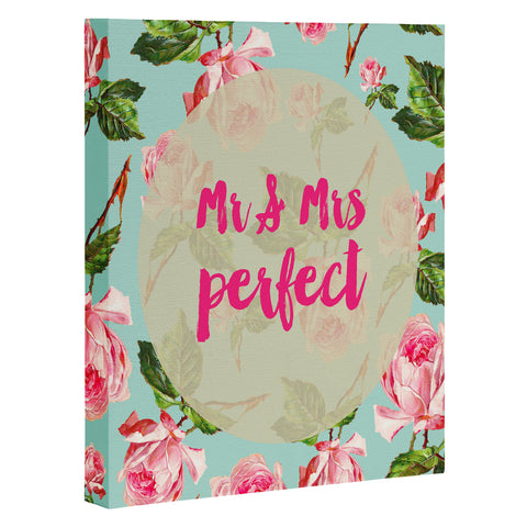 Allyson Johnson Floral Mr and Mrs Perfect Art Canvas