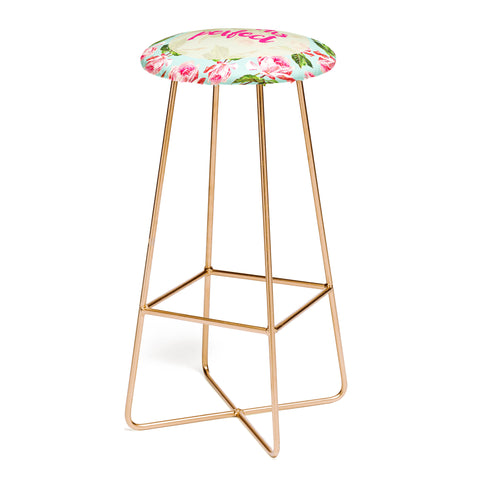 Allyson Johnson Floral Mr and Mrs Perfect Bar Stool