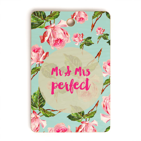 Allyson Johnson Floral Mr and Mrs Perfect Cutting Board Rectangle