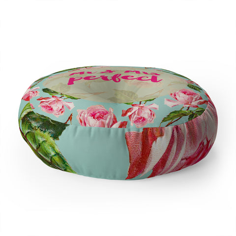 Allyson Johnson Floral Mr and Mrs Perfect Floor Pillow Round