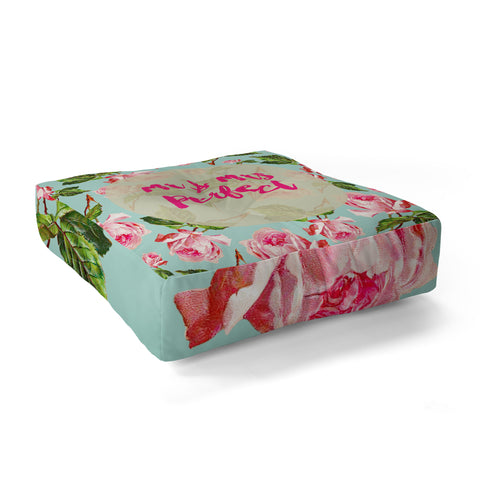 Allyson Johnson Floral Mr and Mrs Perfect Floor Pillow Square