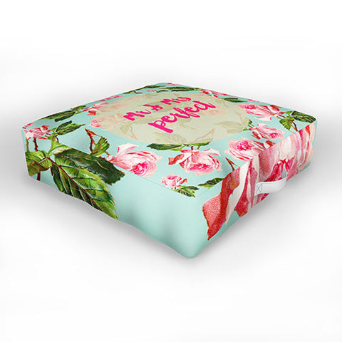 Allyson Johnson Floral Mr and Mrs Perfect Outdoor Floor Cushion