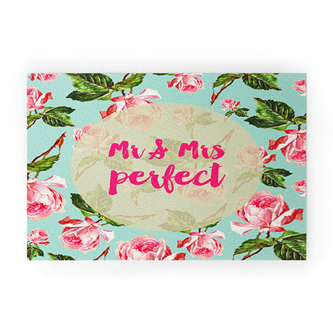 Allyson Johnson Floral Mr and Mrs Perfect Welcome Mat