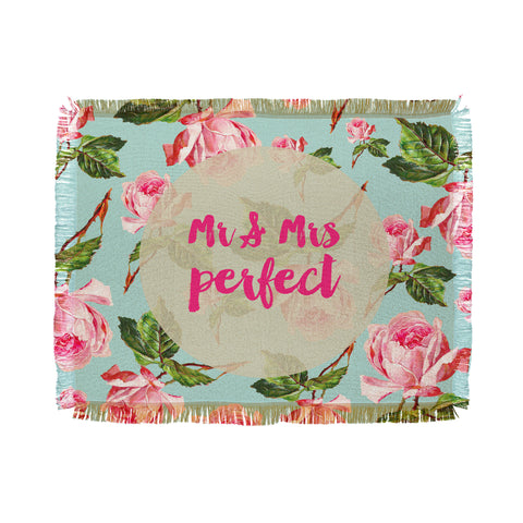 Allyson Johnson Floral Mr and Mrs Perfect Throw Blanket
