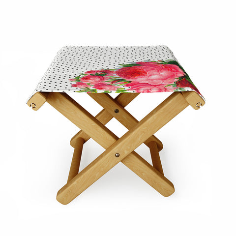 Allyson Johnson Floral Polka Dots Folding Stool