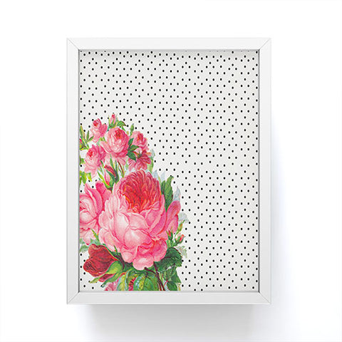 Allyson Johnson Floral Polka Dots Framed Mini Art Print