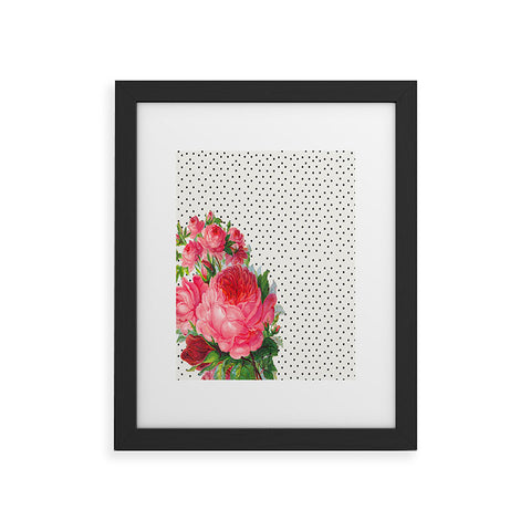 Allyson Johnson Floral Polka Dots Framed Art Print