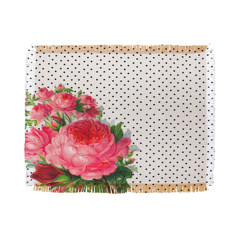 Allyson Johnson Floral Polka Dots Throw Blanket